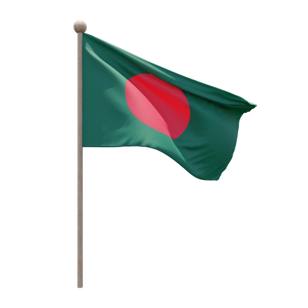 Bangladesh Flag Pole  3D Flag