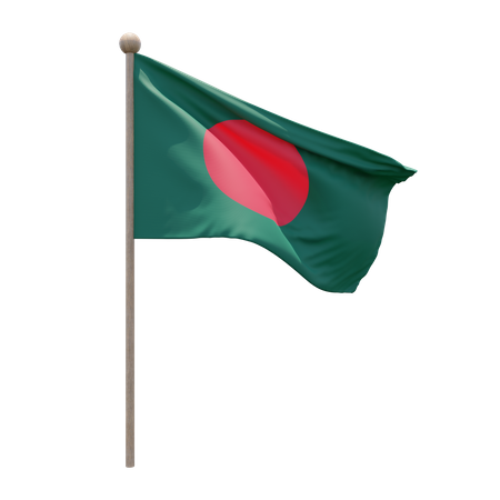 Bangladesh Flag Pole 3D Illustration