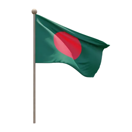Bangladesh Flagpole  3D Flag