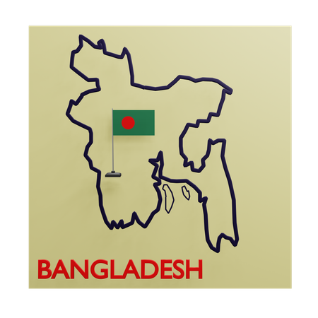 Bangladesh map  3D Icon