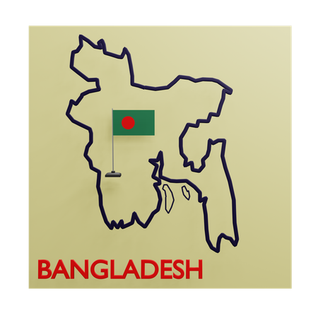 Mapa de Bangladesh  3D Icon