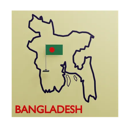 Mapa de Bangladesh  3D Icon