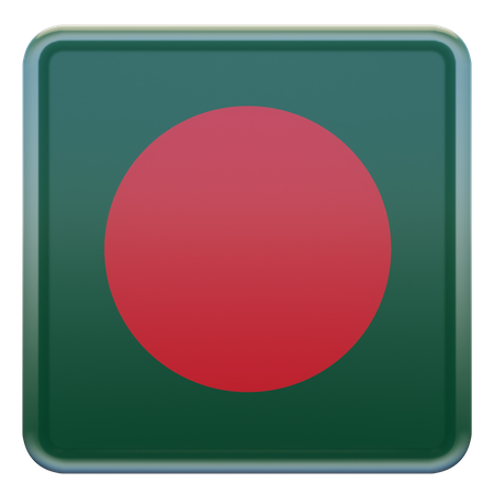 Bangladesh Square Flag 3D Icon