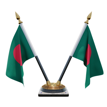 Suporte de bandeira de mesa dupla de bangladesh  3D Flag