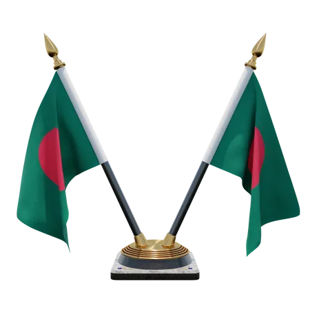 Suporte de bandeira de mesa dupla de bangladesh  3D Flag