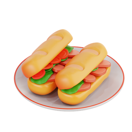 Banh mi  3D Icon