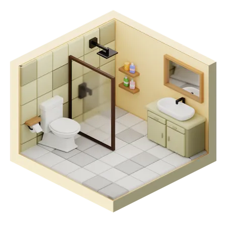 Banheiro  3D Icon