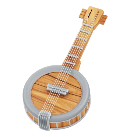 3 D Illustration Banjo 3D Icon