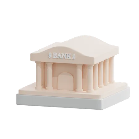 3 D Bank Building Icon Illustration 3D Icon