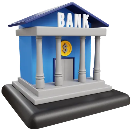 3 D Bank With Isolated Background 3D Icon