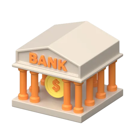 3 D Icon Representing A Bank Symbolizing Financial Services Transactions Savings Loans And Other Banking Operations In A Digital Environment 3D Icon