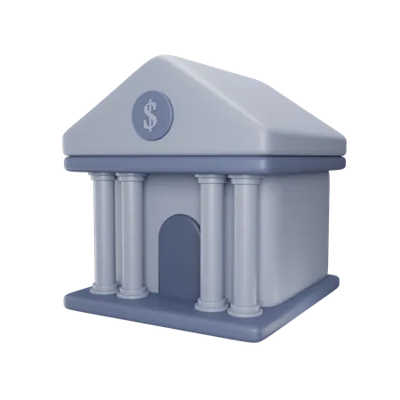 3 D Illustration Of Bank Entrance 3D Icon