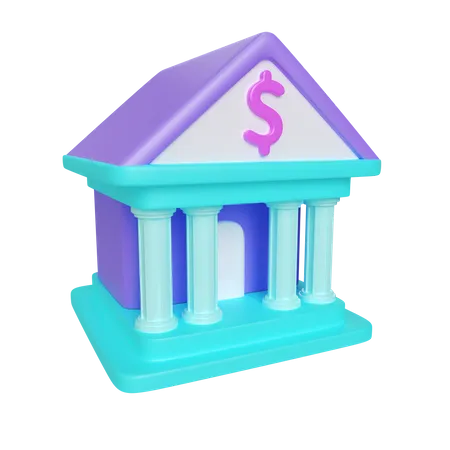 This Is A 3 D Illustration Of A Bank Illustrating A Place To Save Non Cash Money Available In PSD Format With A Transparent Background 3D Icon