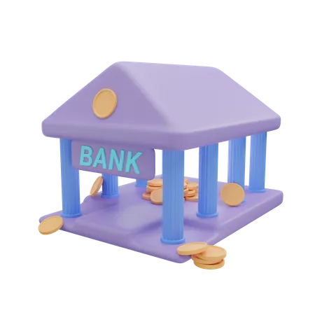 3 D Illustration Of Bank 3D Icon