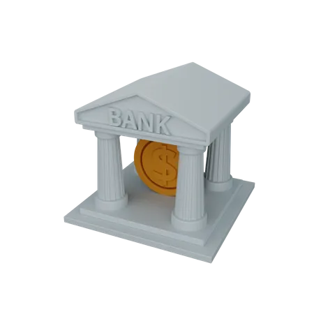 3 D Rendering Bank Isolated Useful For Business Currency Economy And Finance Design Illustration 3D Icon