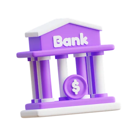 3 D Bank Building Icon 3D Icon