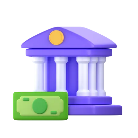 Bank 3 D Investment Icon 3D Icon