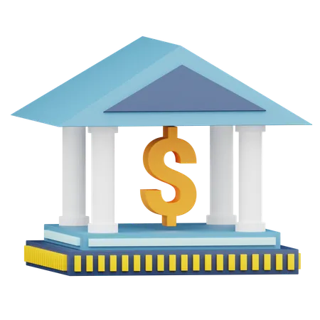 3 D Bank Icon Illustration With Isolated Design 3D Icon