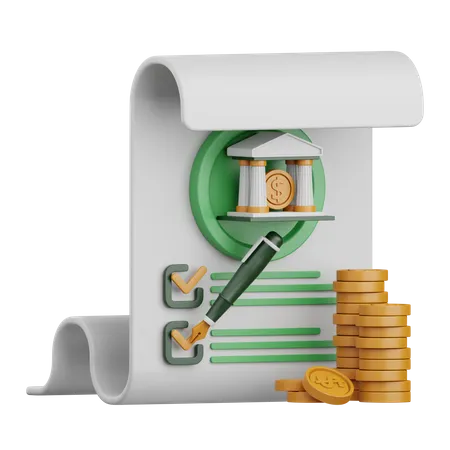 Bank Account Statement  3D Icon