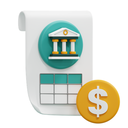 Bank Account Statement  3D Icon