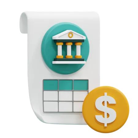 Bank Account Statement  3D Icon