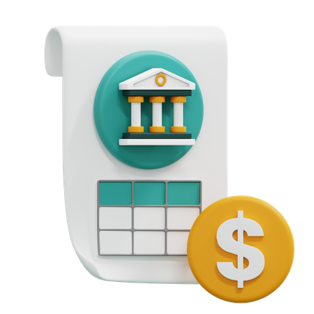 Bank Account Statement  3D Icon