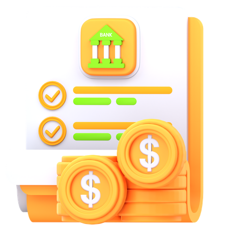 Bank account statement  3D Icon