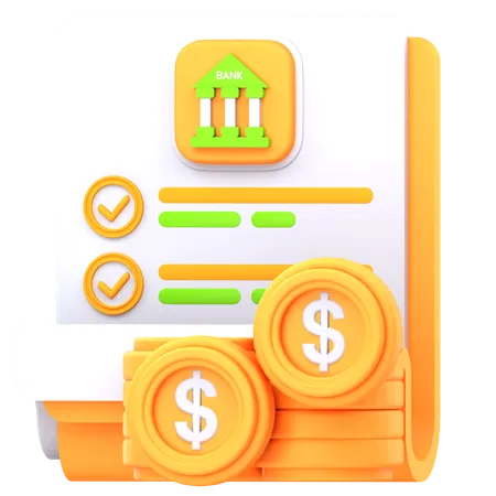 Bank account statement  3D Icon