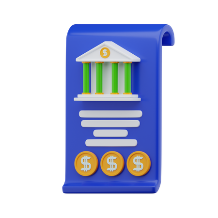 Bank Account Statement  3D Icon