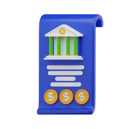 Bank Account Statement  3D Icon