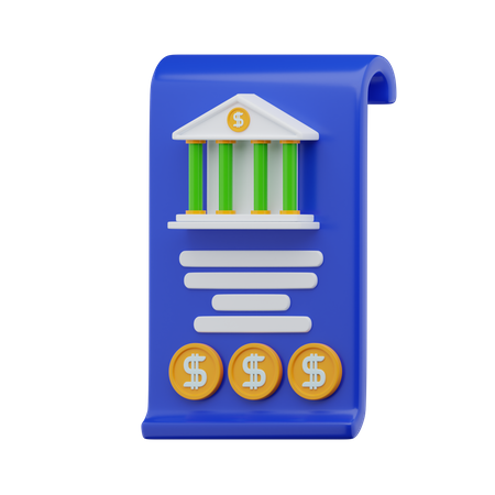 Bank Account Statement  3D Icon