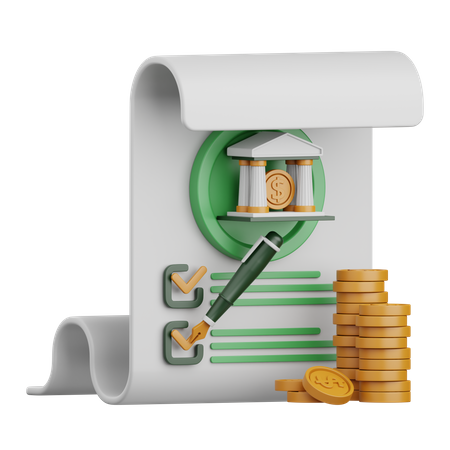Bank Account Statement  3D Icon