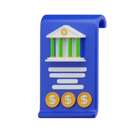 Bank Account Statement 3D Icon