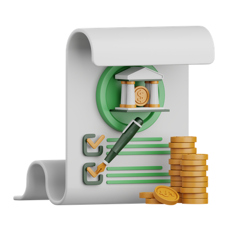 Bank Account Statement 3D Icon