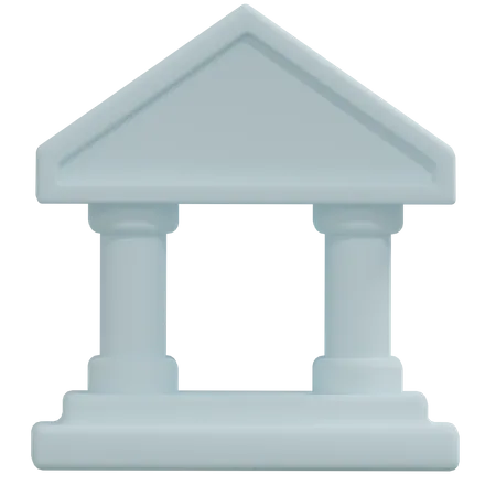 Bank Building Illustration 3D Icon