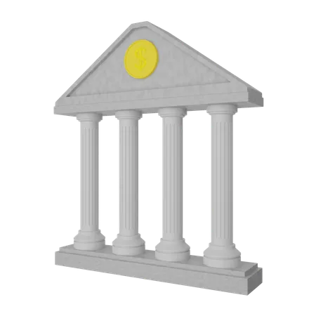 銀行建築  3D Icon