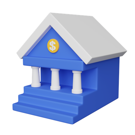 銀行建築  3D Icon