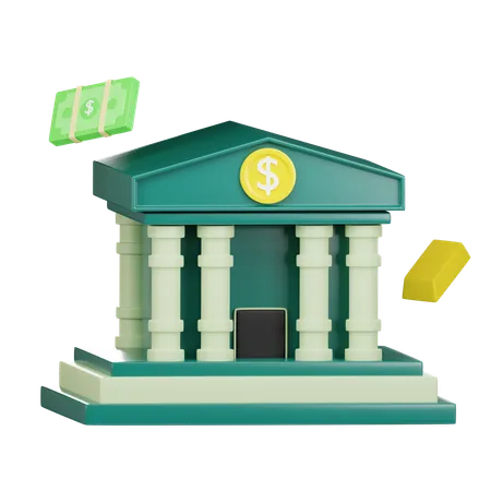 Bank 3 D Icon Investment 3D Icon