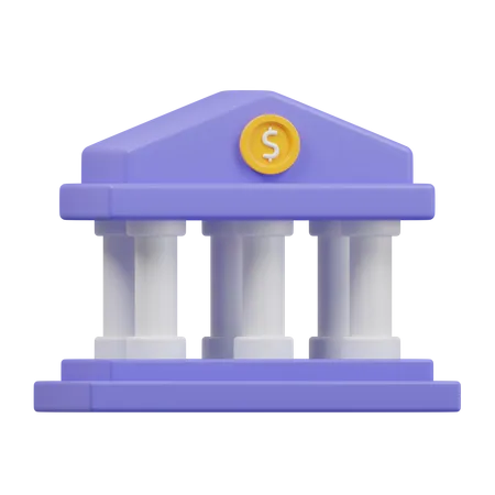 Bank Building 3 D Illustration 3D Icon