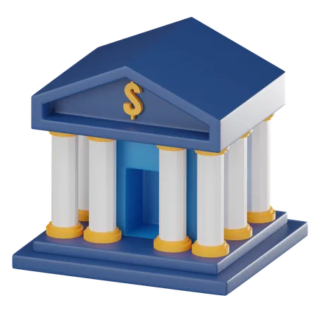 Bank Building Financial Industry Versatile Image Is Ideal For Conveying Concepts Of Financial Institutions Economic Stability And Global Finance 3 D Render Illustration 3D Icon