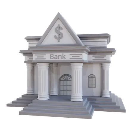 3 D Render Bank Building 3D Icon