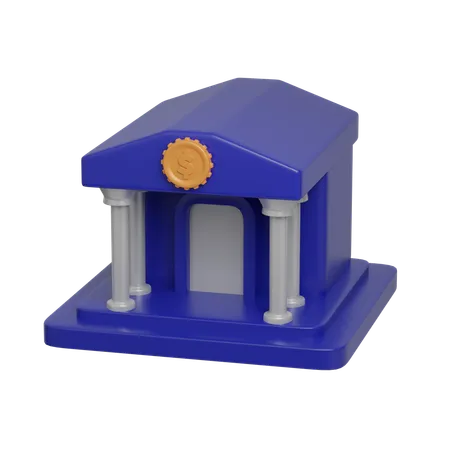 Bank Building Icon 3 D Icon Financial And Banking 3 D Illustration 3D Icon