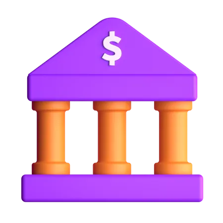 Bank Building  3D Icon