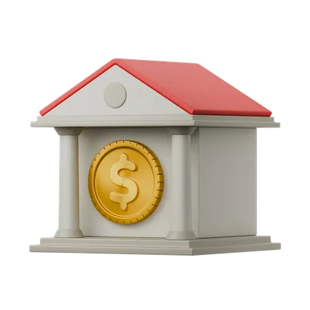 Bank Building  3D Icon