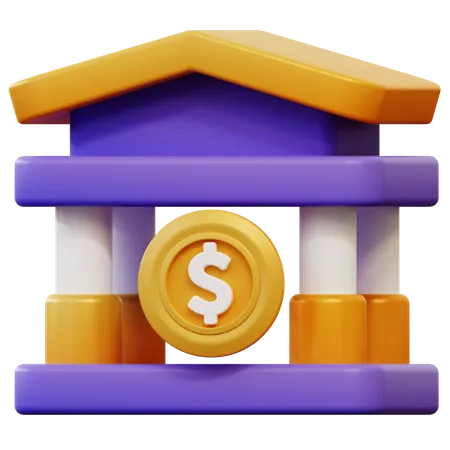 Bank Building  3D Icon