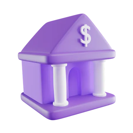 Bank Building  3D Icon