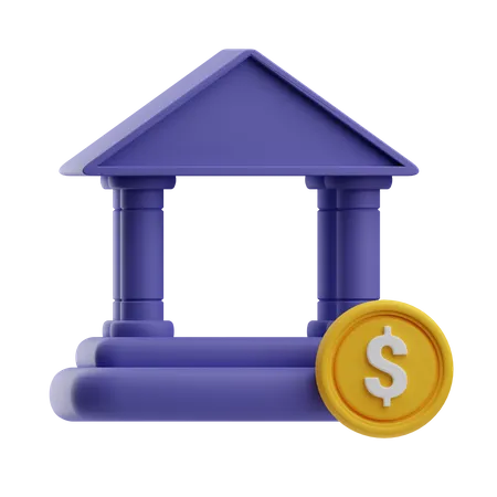 Bank Building  3D Icon