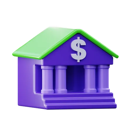 Bank Building  3D Icon