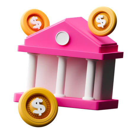 Bank Building  3D Icon