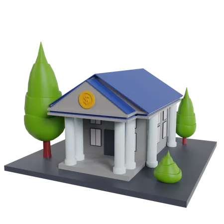 Bank Building  3D Icon